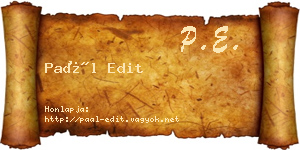 Paál Edit névjegykártya